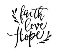 Vinyl Wall Decals Faith Love Hope Inspirational Quotes 72x74.9cm Multi Color Selection XL-Black