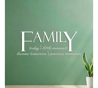 Vinyl Wall Decals Family: Today's Little Moments Becomes Tomorrow's Precious Memories 32x82.7cm Can Modify and add Information White