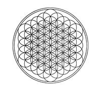 Vinyl Wall Decals Flower of Life Geometric Circle Mandala Style Yoga Studio Geometric Circle Lines 72x72cm It Won't Fall Off Black