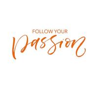 Vinyl Wall Decals Follow Your Passion Motivation Words 50.4x124.8cm Window Decals Orange