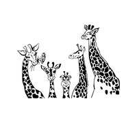 Vinyl Wall Decals Giraffe Family Animal Theme Giraffe Safari 54x75.2cm It Won't Fall Off Large Black