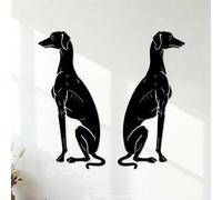 Vinyl Wall Decals Greyhound Dogs Sitting Home Animals Pets 42x44.8cm Easy Installation Black