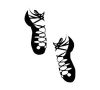Vinyl Wall Decals Irish Dance Ireland Celtic Stepdance Ghillies 32x47.1cm Wall beautification Black