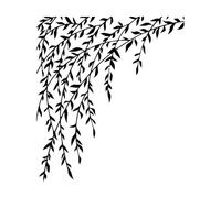 Vinyl Wall Decals Leaves Branches Willow Tree Branches Jungle Woodland Tree 36x40.8cm Personalized Customization Small Black