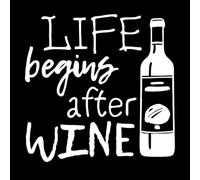 Vinyl Wall Decals Letter Kitchen Life Begins After Wine 54x54.7cm Multiple Size Options White