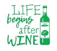 Vinyl Wall Decals Letter Kitchen Life Begins After Wine 54x54.7cm Removable Without Leaving Glue Green