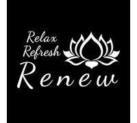 Vinyl Wall Decals Lotus Relax Refresh Renew Yoga Center Meditation 54x95.6cm Easy Installation White