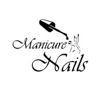 Vinyl Wall Decals Manicure Nail Logo Nail Beauty Salon Nail Studio Store 32x46.3cm Removable Without Leaving Glue Small Black