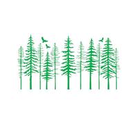 Vinyl Wall Decals Pine Forest Tree Pine Tree Silhouette Life 32x59.4cm Do not Damage The Wall Surface Small Green