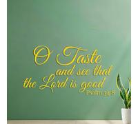 Vinyl Wall Decals Psalm “Christians Taste and See that The Lord is Good 35x47.2cm Do not Damage the wall Surface Yellow