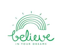 Vinyl Wall Decals Rainbow Motivation Quote Believe Your Dreams 51x70.6cm Wall beautification Green