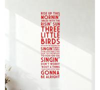 Vinyl Wall Decals Wake up in the Morning Smiling alongside the Rising Sun... Everything for Every Little Thing Will Turn Out just fine. 22x77.2cm Glass Stickers Red