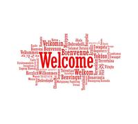 Vinyl Wall Decals Welcome Language Sign Business Store Welcome Multiple Languages 72x130.4cm Easy Installation Extra Large red