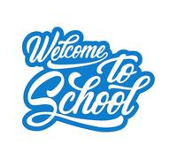 Vinyl Wall Decals Words Phrase Welcome to School Classroom 68x85.4cm Equipped with Transfer Film kit XL-Blue