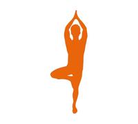 Vinyl Wall Decals Yoga Studio Yoga Pose Meditation Human Body 28x78cm Personalized Customization Orange