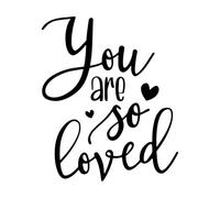 Vinyl Wall Decals You are So Loved Inspirational Quotes 34x41.1cm Easy Installation Black