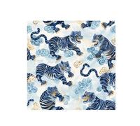 Vinyl Wall Quotes Mural Blue Tibet Tiger DIY Wall Sticker Wall Decoration Removable Wall Decals for Office Restaurant Refrigerator Nursery 28in