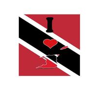 Vinyl Wall Quotes Mural I Love My Country,Trinidad and Tobago DIY Wall Sticker Wall Decoration Trinidad and Tobago Flag Wall Decals for Office Restaurant Refrigerator Nursery 18in