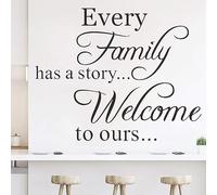 Vinyl Wall Quotes Stickers Every Family Has a Story Welcome to Ours Saying Wall Decal Enthusiasm Letter Vinyl Decor Art Mural for Living Room Bedroom