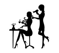 Vinyl Wall Sticker Hairstyling Hair Salon Wall Decal Women Hair Cut Design Window Poster Hairdresser Vinyl Wall Art Decals Extra Large - 68x75cm