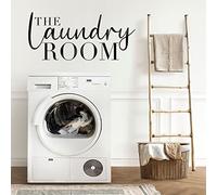 Vinyl Wall Sticker - The Laundry Room - Kitchen Room Decor - Clothes Wall Decoration - Cute Wall Stickers for Linen Room - Home Decor - White - Small - WS12