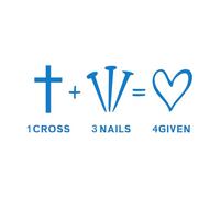 Vinyl Wall Stickers 1 Cross Plus 3 Nails Equal 4 Given Easter Decor Silhouette Christian 30x73.7cm Window Decals Blue