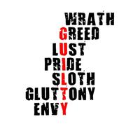 Vinyl Wall Stickers 7 sins of Being Guilty 41x48.6cm Art Decoration Black