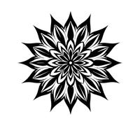 Vinyl Wall Stickers a and Intricate Mandala Design 42x42.6cm It Won't Fall Off Black