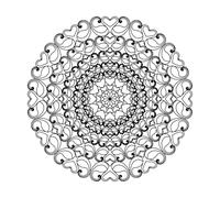 Vinyl Wall Stickers a Circular Design with a Lotus Flower in The Center 42x42cm Do not Damage The Wall Surface Black
