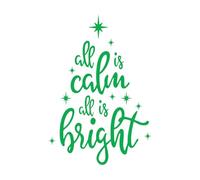 Vinyl Wall Stickers All is Calm Bright Inspirational Quotes 48x69.9cm Personalized Customization Green