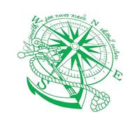 Vinyl Wall Stickers Anchor Navigation Compass Rose Ship Calm Seas Never Make Skilled Sailors Navy Inspiring 54x57.8cm Can Modify and add Information Green