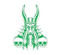 Vinyl Wall Stickers Anubis Skull Bones Ancient Egyptian God 68x91.8cm Removable Without Leaving Glue Green