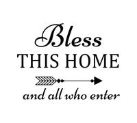 Vinyl Wall Stickers Bless This and Bless All Who Enter The Restaurant God Religious Prayer Quotes 54x72.2cm Do not Damage The Wall Surface Large Black