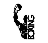 Vinyl Wall Stickers Boxing Boxer Fight Sports 48x74.1cm Personalized Customization Large Black
