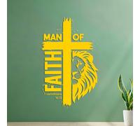 Vinyl Wall Stickers Christian Bible Quotes: Man of Faith 1 Corinthians 35x56.4cm Personalized Customization Yellow