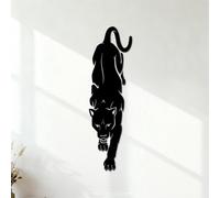 Vinyl Wall Stickers Crouching Panther Wild Animal Big Beauty Cat 49.1x164.9cm Waterproof Black