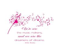 Vinyl Wall Stickers Dandelion Music Lovers Notes Quotes We are Music Makers 48x68.8cm It Won't Fall Off Rosered