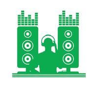Vinyl Wall Stickers DJ Music Night Club Disc Jockey Musician 81x90.8cm Can Modify and add Information Extra Large Green