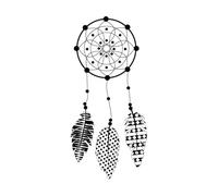 Vinyl Wall Stickers Dreamcatcher Geometric Feather Pattern 30x64.2cm Self Adhesive Black