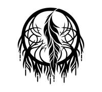 Vinyl Wall Stickers Dreamcatcher Made of Bird Feathers Tribal Tattoo Design Style Simple 42x48.3cm Easy Installation Black