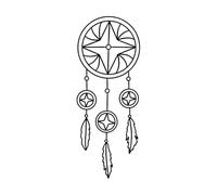Vinyl Wall Stickers Dreamcatcher with Three Feathers and Stars 30x76.7cm Do not Damage The Wall Surface Black