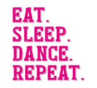 Vinyl Wall Stickers eat Sleep Dance Repeat 54.6x55.5cm Removable Without Leaving Glue Rosered