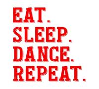 Vinyl Wall Stickers eat Sleep Dance Repeat 67.2x68.3cm It Won't Fall Off Red