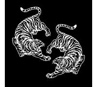 Vinyl Wall Stickers Fighting Tigers Animals Fight Predators 72x72.7cm Multiple Size Options White