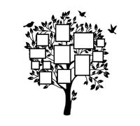 Vinyl Wall Stickers Frame Photos Family Tree ation 51x56.9cm It Won't Fall Off Black
