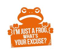 Vinyl Wall Stickers Funny Frog Saying I'm just a Frog What Your Excuse 42x47.6cm Self Adhesive Orange