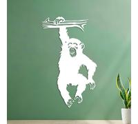 Vinyl Wall Stickers Funny Monkey Tree Cartoon Jungle Forest Animal Branch 54.6x89.2cm Art Mural Painting White