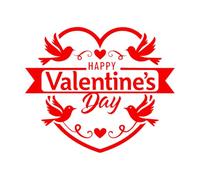 Vinyl Wall Stickers Happy Valentines Day Texts 65.6x78.1cm Can Modify and add Information Red