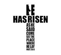 Vinyl Wall Stickers he has Risen 60.8x80.6cm Store Decoration Black