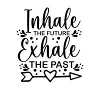 Vinyl Wall Stickers Heal The Future Exhale The Past and Have a Happy Heart 42x47.2cm Car Body Decoration Black